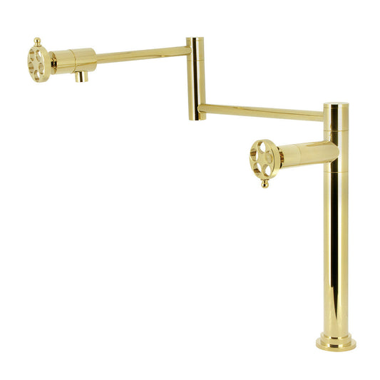 Wendell Pot Filler Faucet in Polished Brass