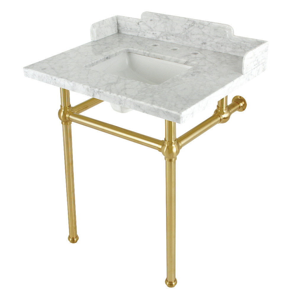 Pemberton 30 Inch Console Sink in Carrara Marble