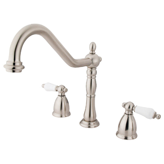 Heritage Widespread Kitchen Faucet in Brushed Nickel