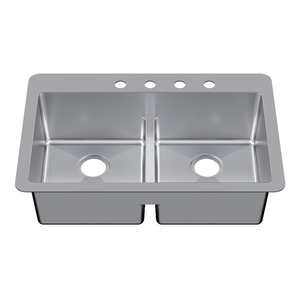 Quebec 33 Inch Dual-Mount Sink in Brushed Stainless