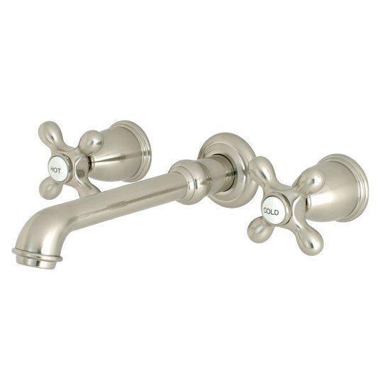 English Country Wall-Mount Bathroom Faucet in Brushed Nickel