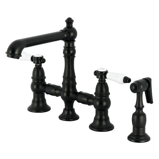 Bel-Air Bridge Kitchen Faucet in Matte Black
