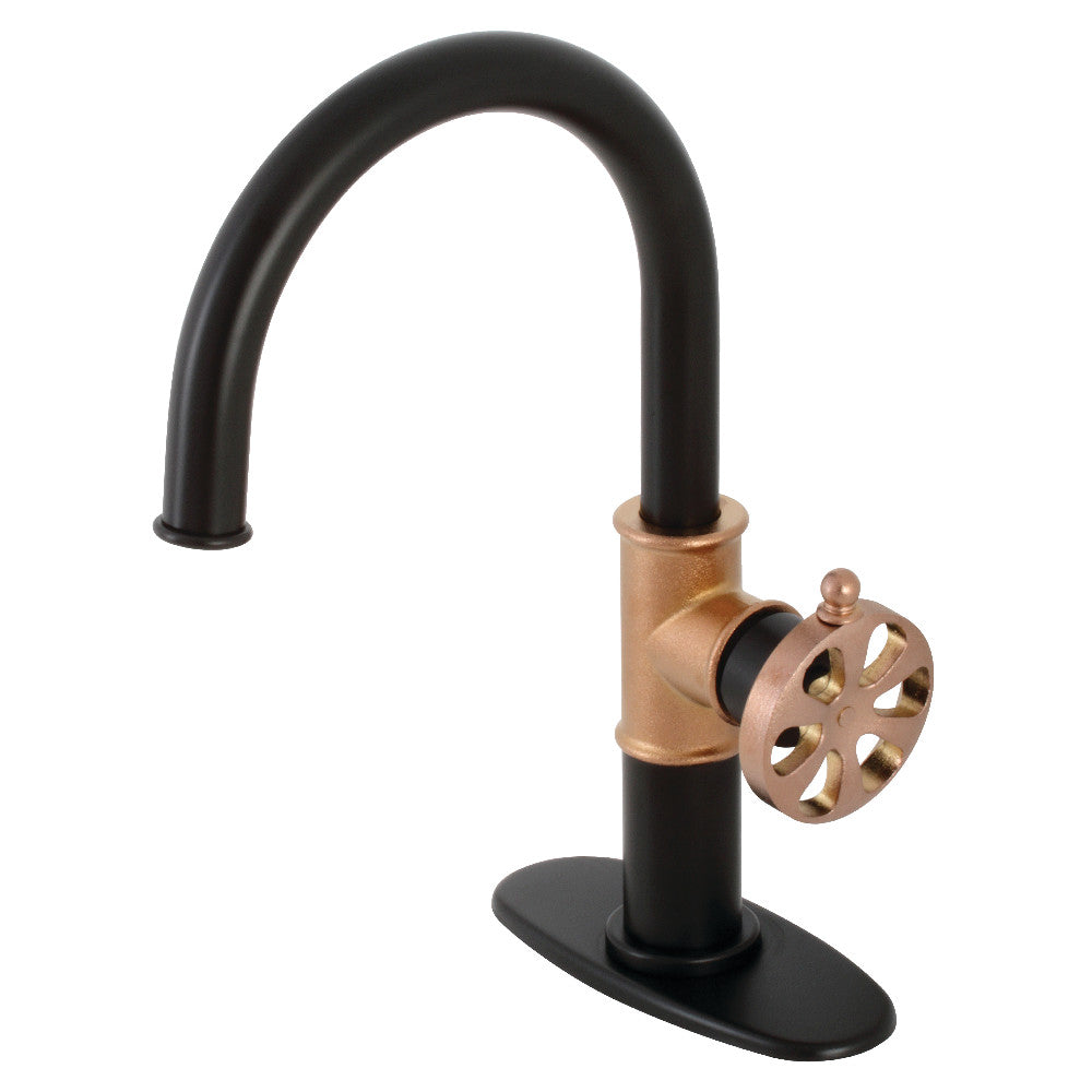 Belknap Single-Hole Bathroom Faucet in Matte Black/Rose Gold