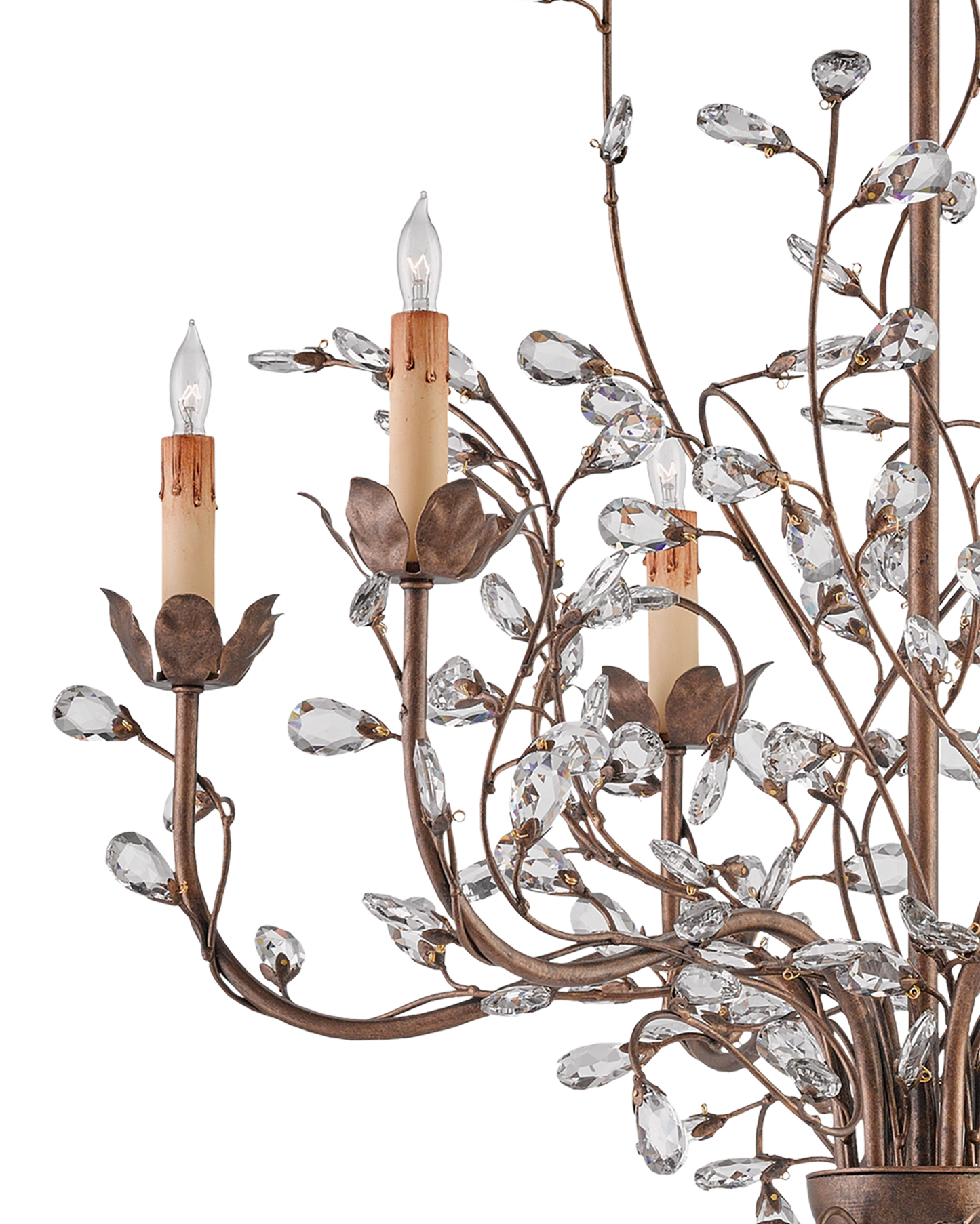 Crystal Bud Medium Gold Chandelier