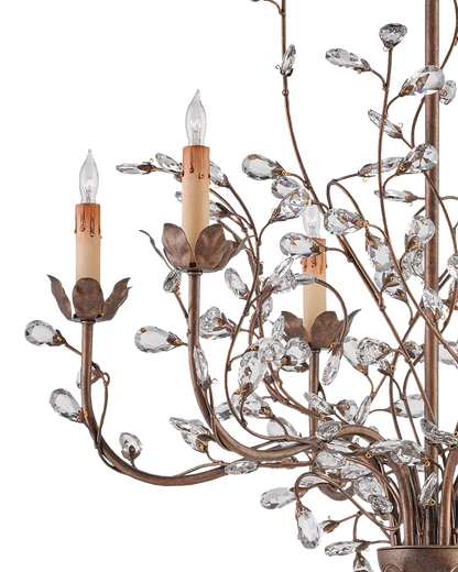 Crystal Bud Medium Gold Chandelier