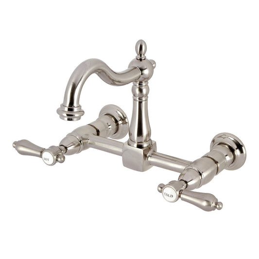 Heirloom Wall Mount Kitchen Faucet in Brushed Nickel