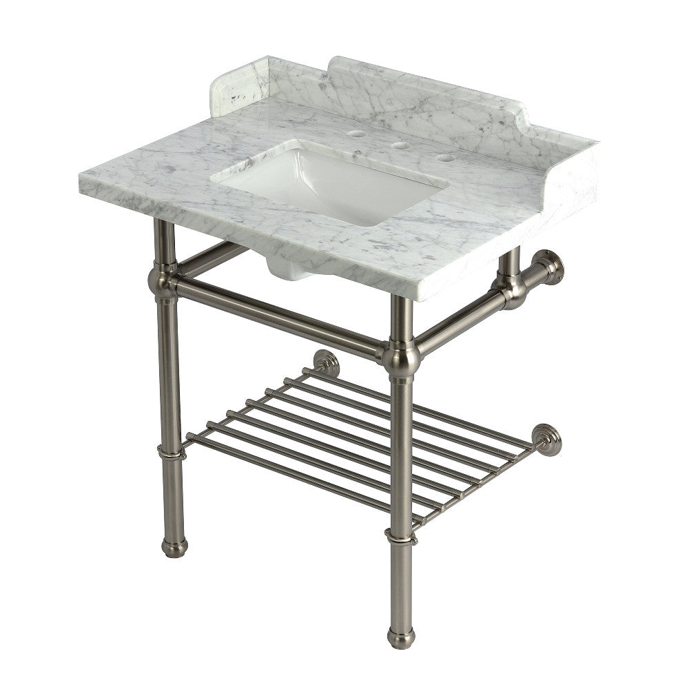 Pemberton 30 Inch Console Sink in Carrara Marble