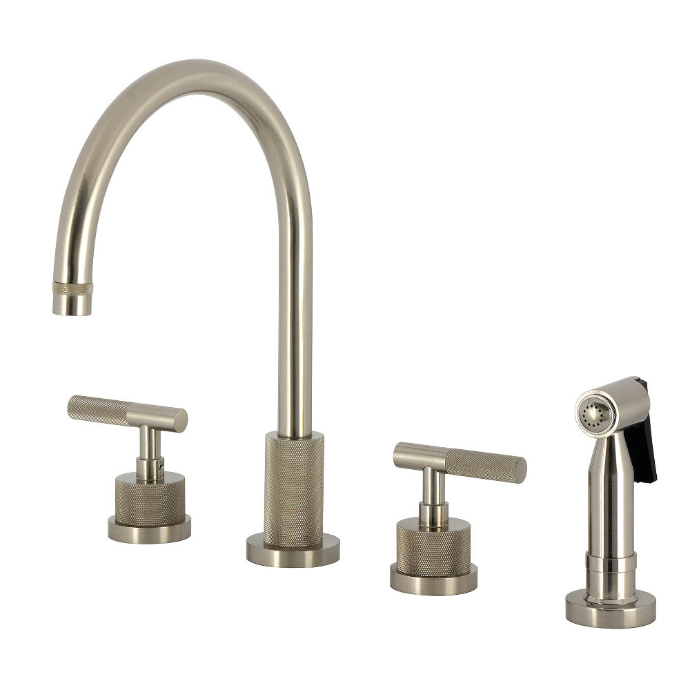 Convergent Widespread Kitchen Faucet in Brushed Nickel
