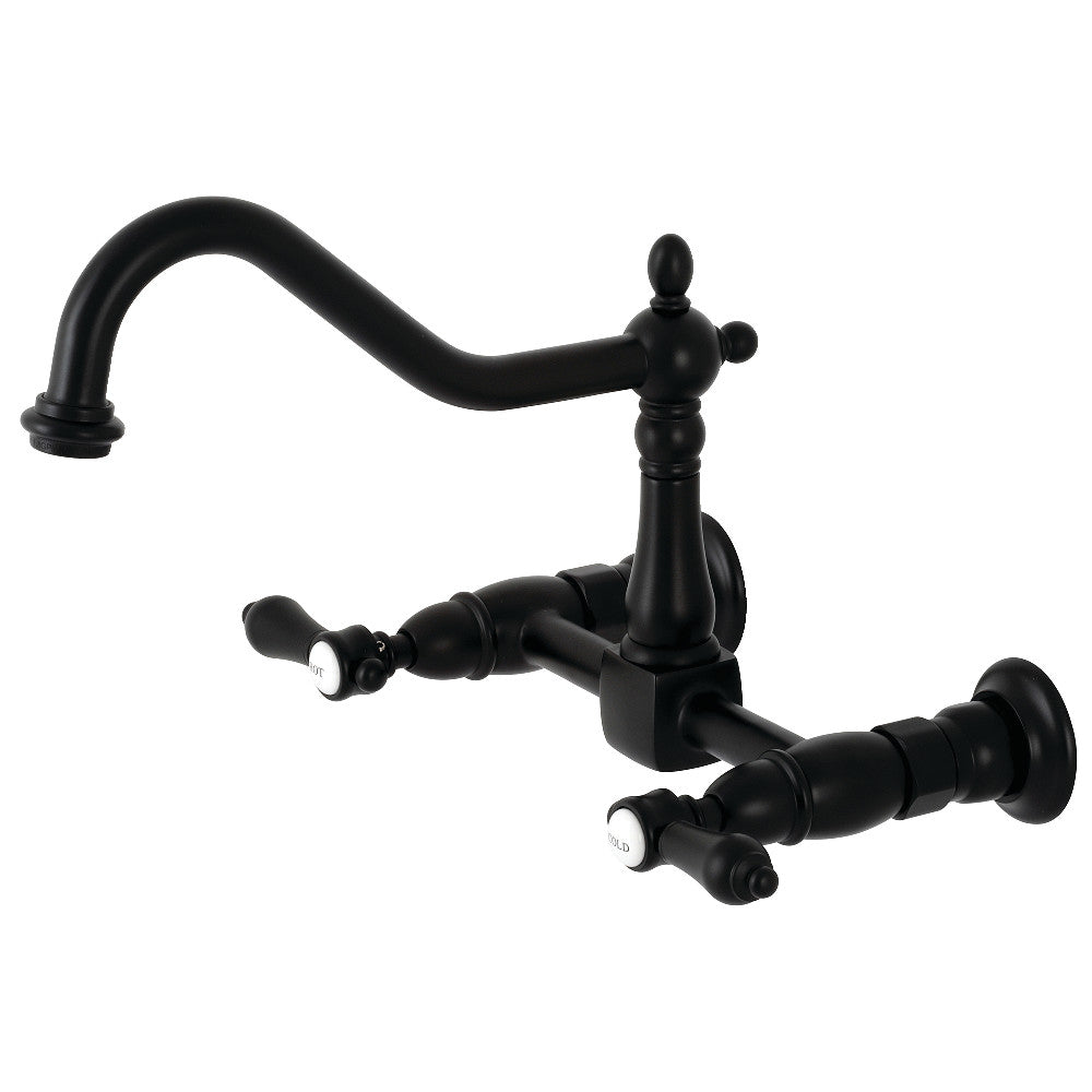 Heirloom Wall Mount Kitchen Faucet in Matte Black