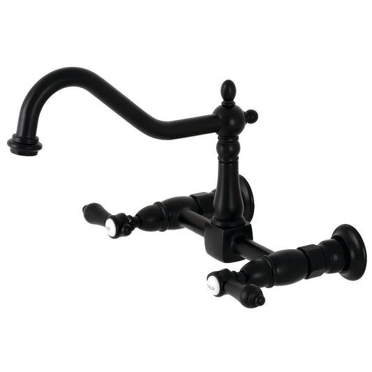 Heirloom Wall Mount Kitchen Faucet in Matte Black