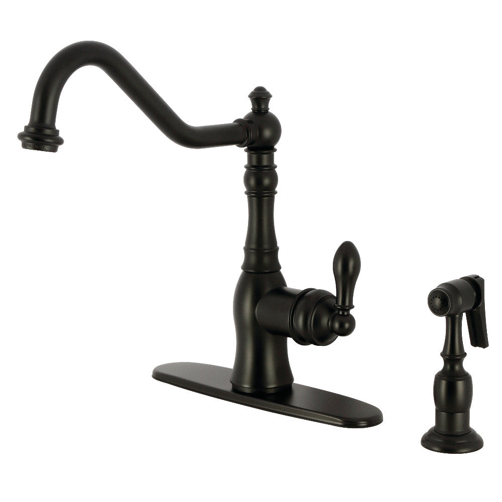 American Classic One Handle Kitchen Faucet in Matte Black