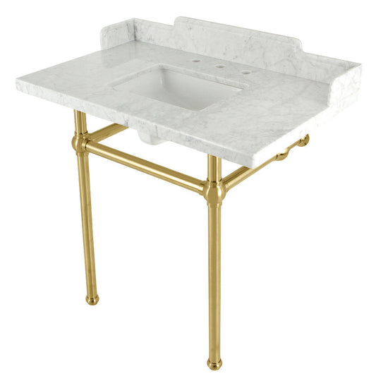 Pemberton 36 Inch Console Sink in Carrara Marble