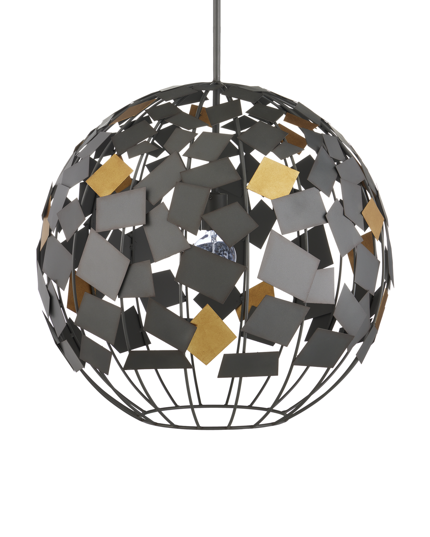 Moon Night Gray & Gold Orb Chandelier