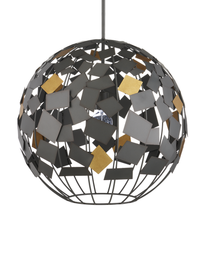 Moon Night Gray & Gold Orb Chandelier