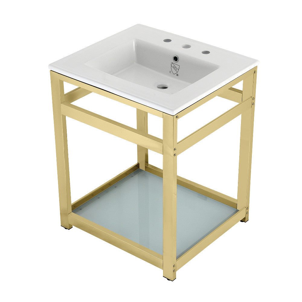 Quadras 25.19 Inch Console Sink in White