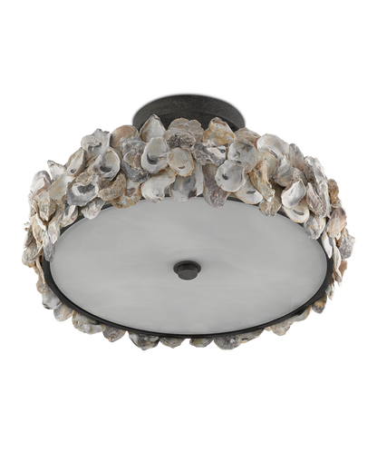 Oyster Shell Semi-Flush Mount