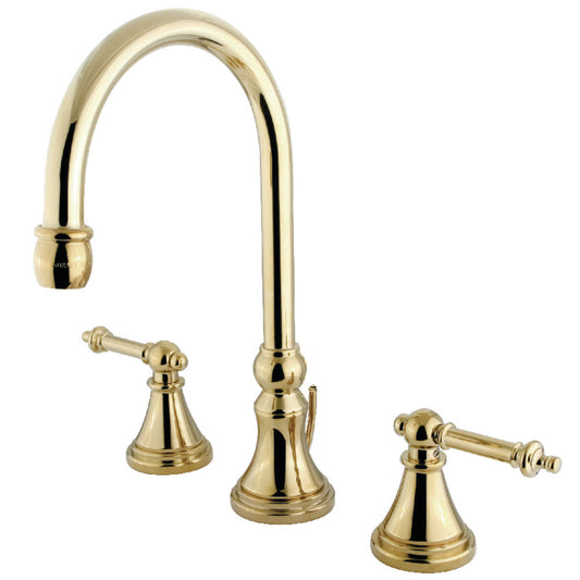 Templeton Widespread Bathroom Faucet in Polished Brass