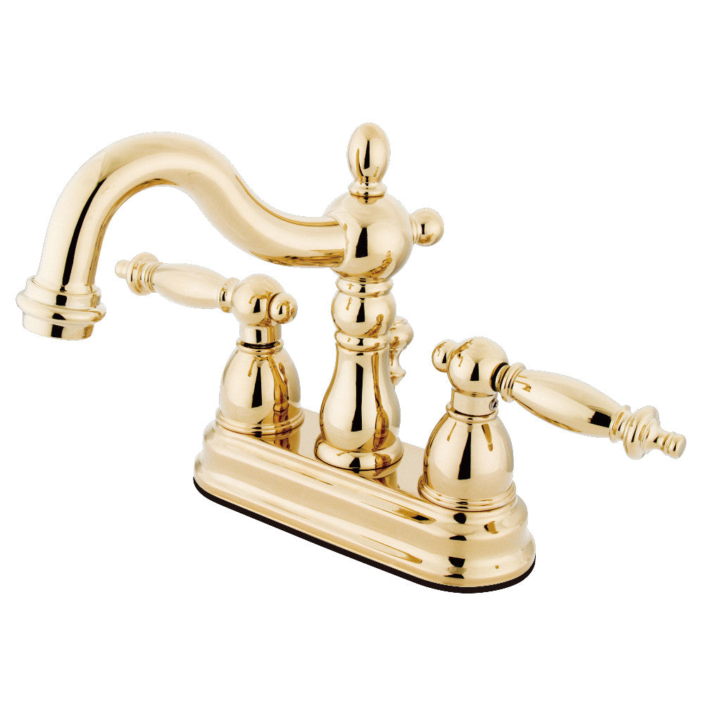 Heritage 4 Inch Centerset Bathroom Faucet in Polished Brass
