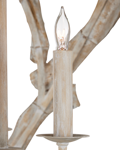 Driftwood Whitewash Orb Chandelier