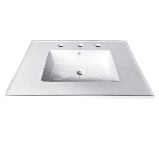 Continental 25.19 Inch Vanity Sink Top in White