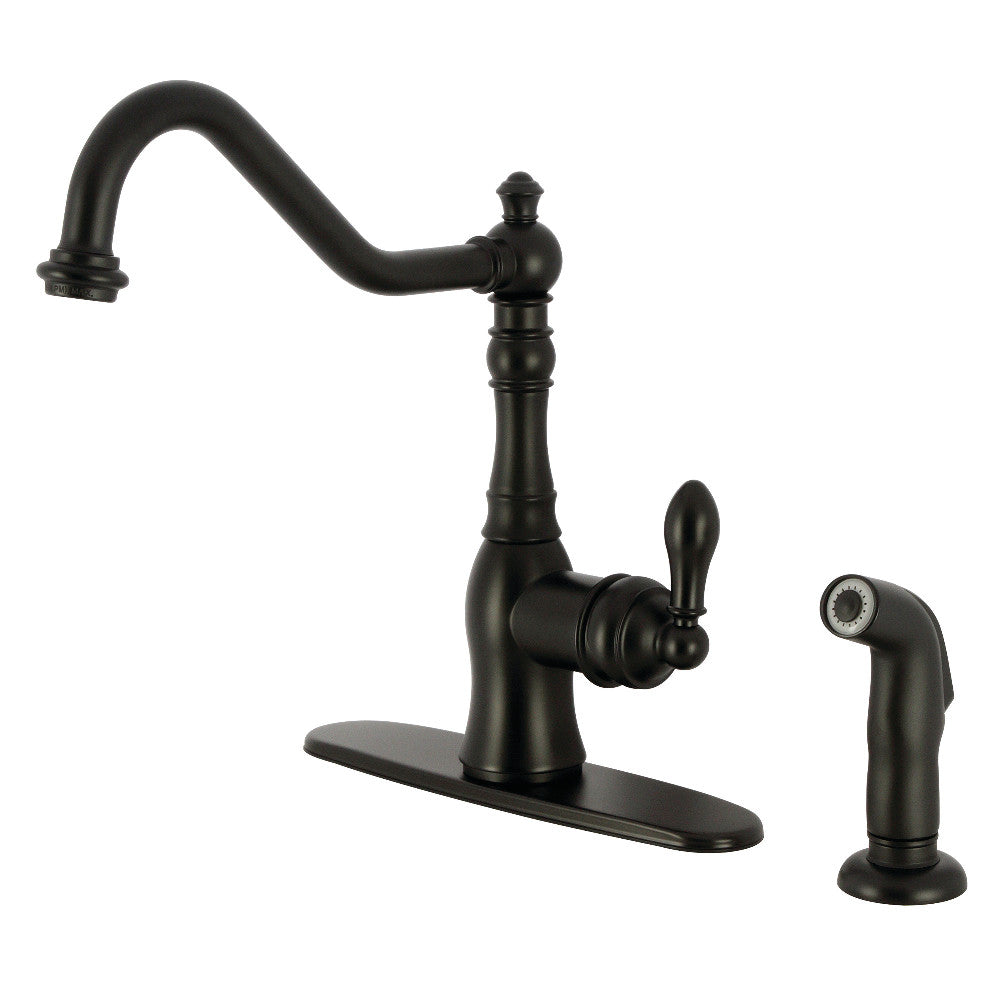 American Classic One Handle Kitchen Faucet in Matte Black