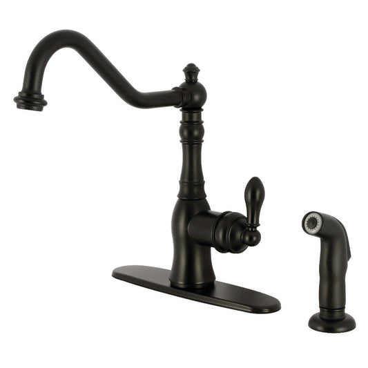 American Classic One Handle Kitchen Faucet in Matte Black