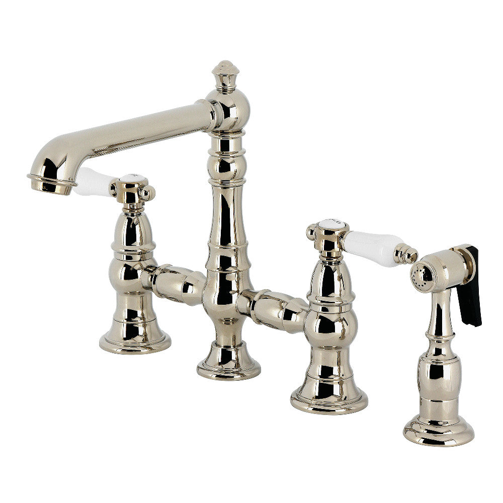 Bel-Air Bridge Kitchen Faucet in Polished Nickel