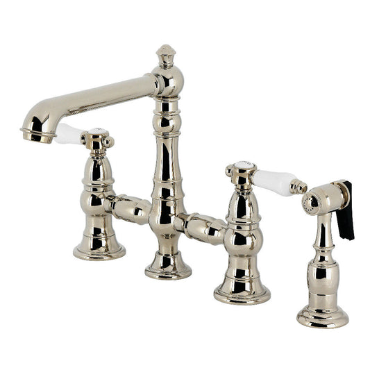 Bel-Air Bridge Kitchen Faucet in Polished Nickel