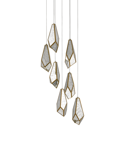 Glace Mirror 7-Light Round Multi-Drop Pendant