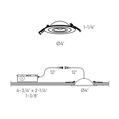 3" Flat Gimbal Recessed