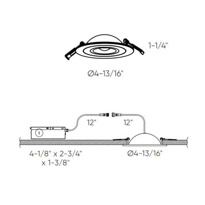 4 Inch Flat Recessed LED Gimbal Light