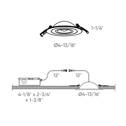 4 Inch Flat Recessed LED Gimbal Light