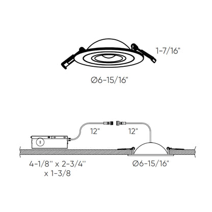 4 Inch Flat Recessed LED Gimbal Light