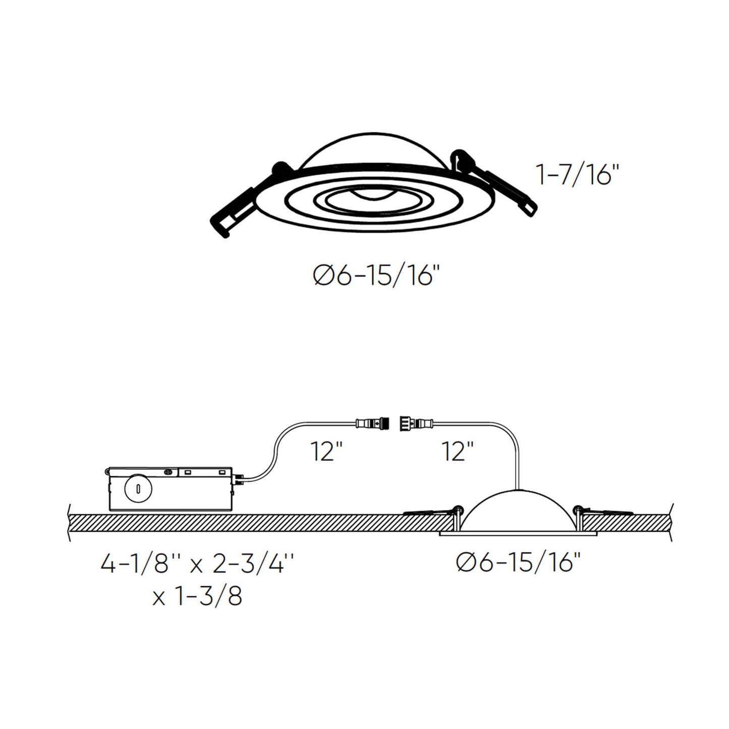 4 Inch Flat Recessed LED Gimbal Light