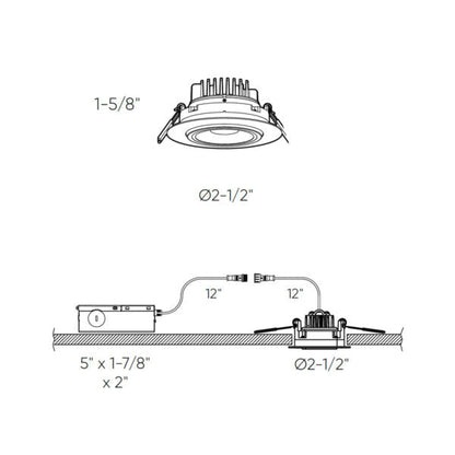 2'' LED Round Gimbal, 5CCT