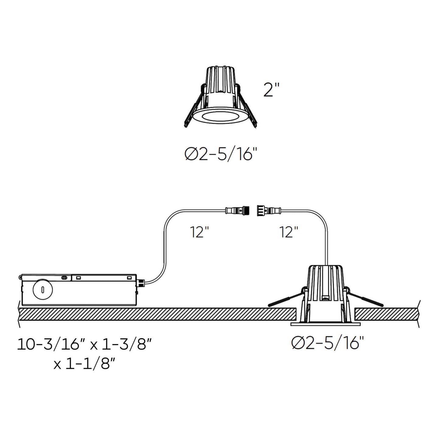 Round regressed recessed light