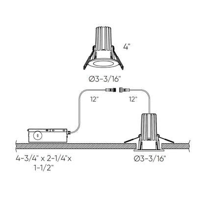Round regressed recessed light - High Power