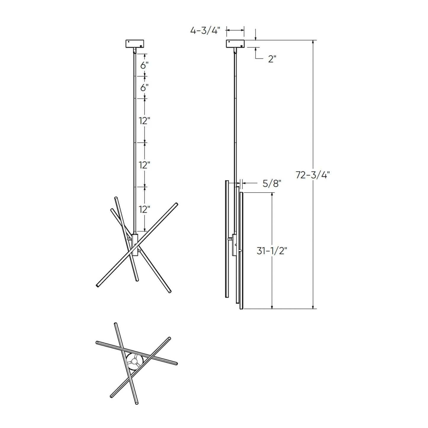 Three branch Pendant