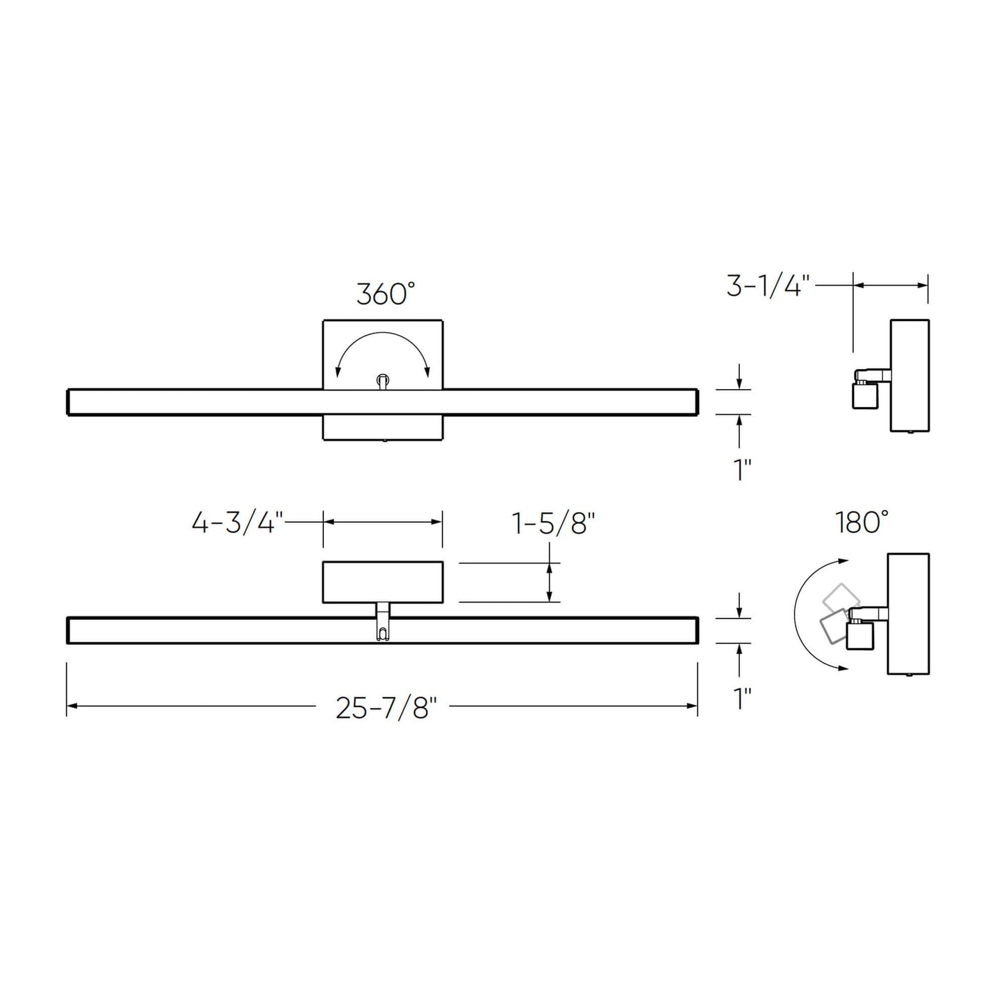 Linear Swivel Vanity Sconce