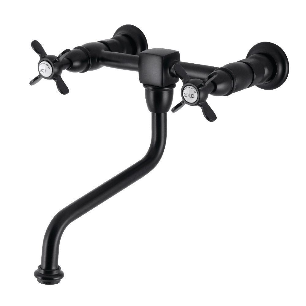 Essex Wall-Mount Bathroom Faucet in Matte Black