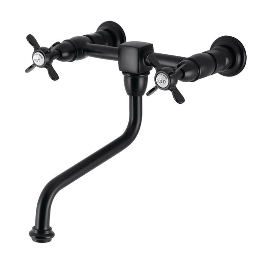 Essex Wall-Mount Bathroom Faucet in Matte Black