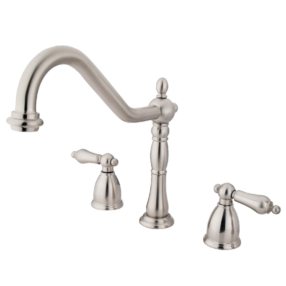 Heritage Widespread Kitchen Faucet in Brushed Nickel