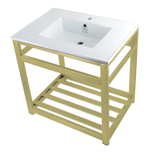 Quadras 31.13 Inch Console Sink in White
