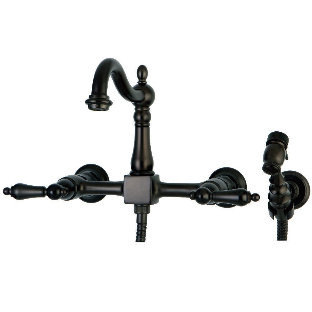 Heritage Wall Mount Kitchen Faucet in Oil Rubbed Bronze
