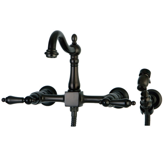 Heritage Wall Mount Kitchen Faucet in Oil Rubbed Bronze