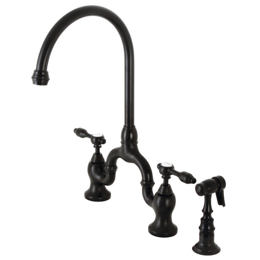 Tudor Bridge Kitchen Faucet in Matte Black