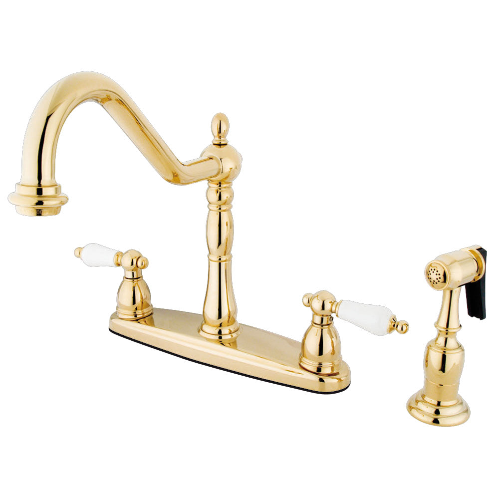 Heritage Centerset Kitchen Faucet in Polished Brass