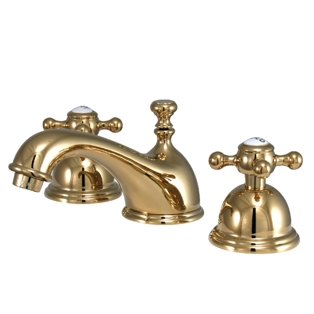 Vintage Widespread Bathroom Faucet in Polished Brass