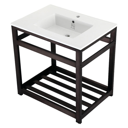 Quadras 31.13 Inch Console Sink in White