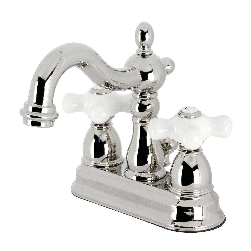 Heritage 4 Inch Centerset Bathroom Faucet in Polished Nickel
